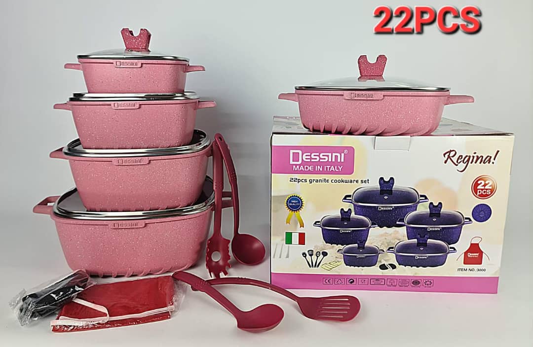 DESSINI 22PCS PURE GRANITE POT WITH ACCESSORIES